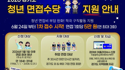 ‘경기도 청년 면접수당’ 6월 24일부터 1차 접수 시작